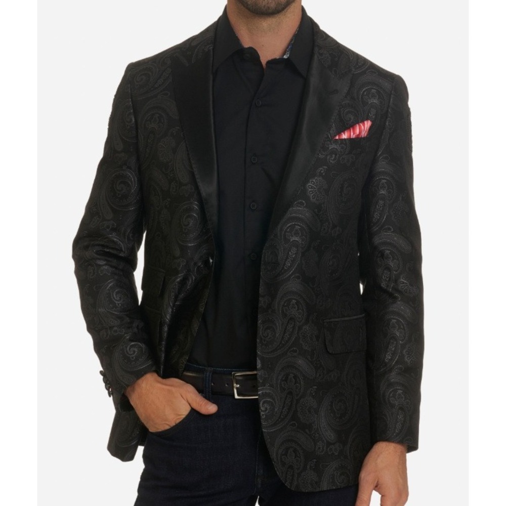 NWT Robert Graham Kylo Ren Sport Coat (Star Wars) Limited Edition Silk Black 42